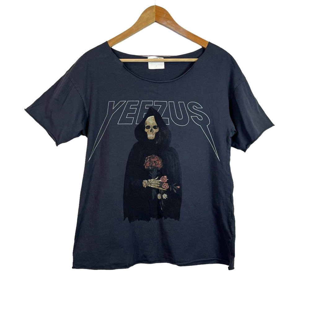 Yeezus Tour 2013 Pacsun Reaper Short Sleeve Charcoal Graphic T-Shirt Size S